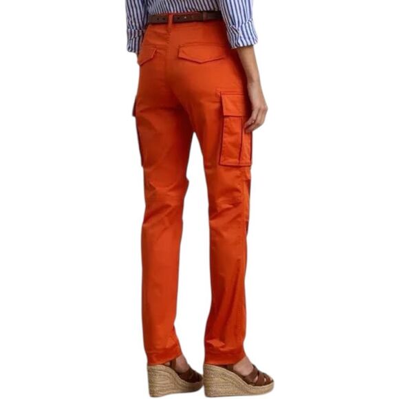 Ralph Lauren Collection Purple Label Cotton Orange sateen cargo pants Size 8 - Picture 2 of 16